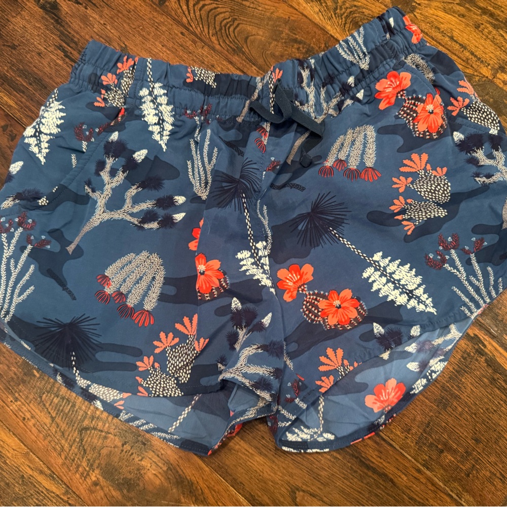 The North Face Blue and Red Floral Shorts